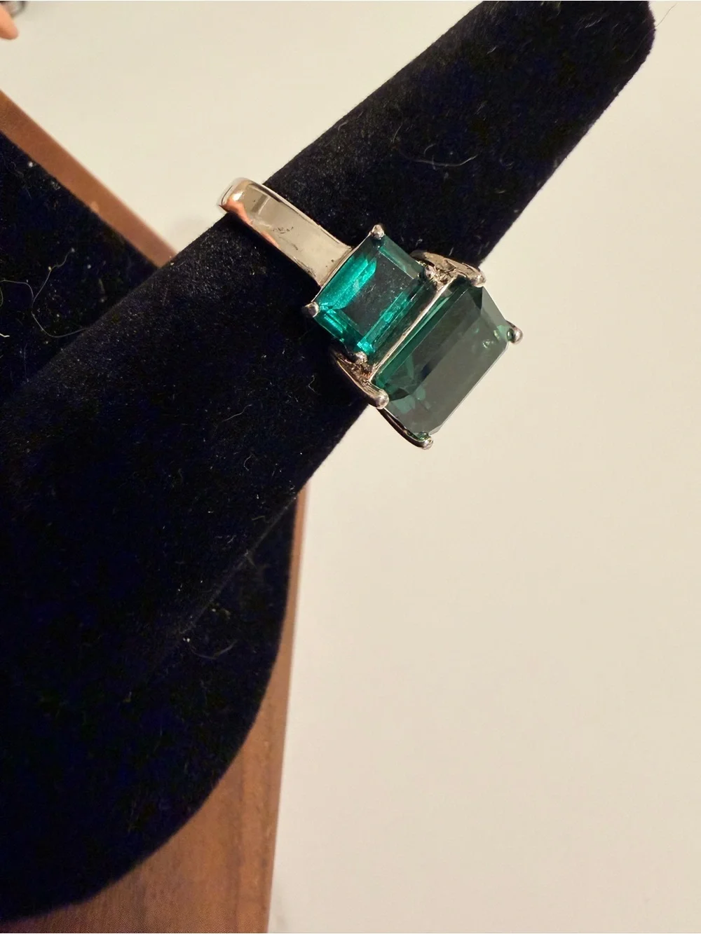 Sterling Silver Helenite Three-Stone Cocktail Ring